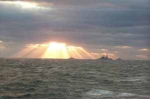 Sunset over the ocean